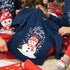 Pigiama natalizio blu da bambina con pupazzo di neve e pantaloni rossi, Abbigliamento Sport, SKU o936000054, Immagine 0